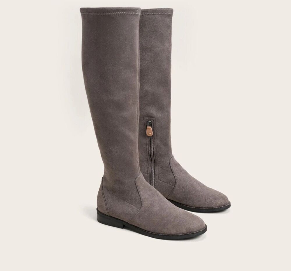 Gentle Soul by Kenneth Cole Women Grey Suede Emma Casual Tall Boots Size 5M